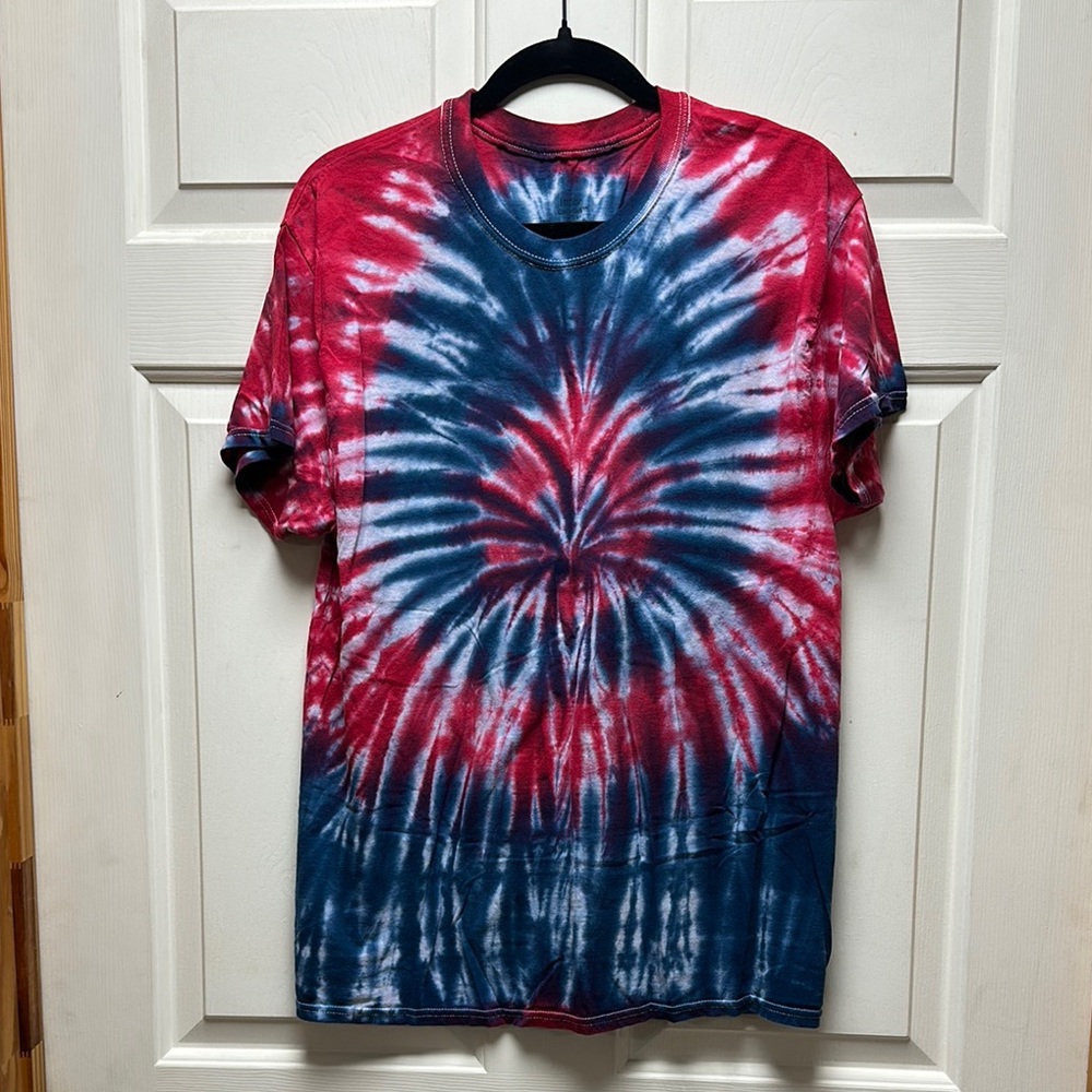 Red and Blue Tie-Dye T-Shirt